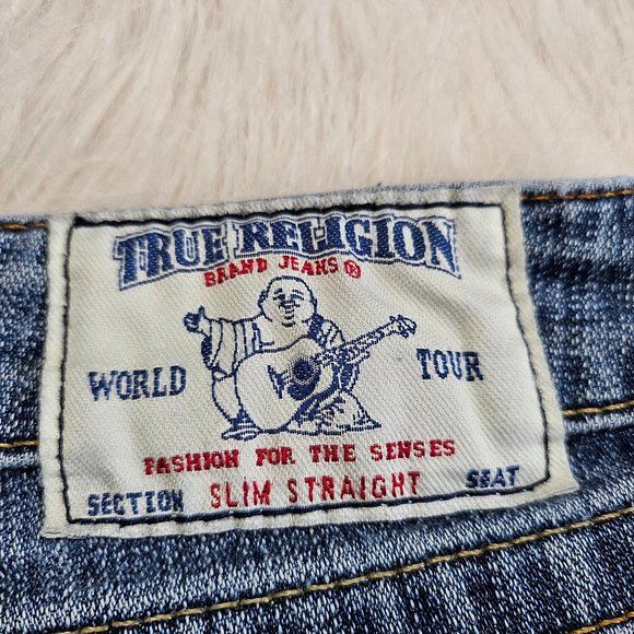 True Religion Women's Blue Slim Straight Jeans Size 28 - Picture 9 of 10